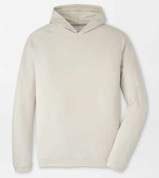 Pine Sugar Stripe Performance Hoodie in Biscuit by Peter Millar