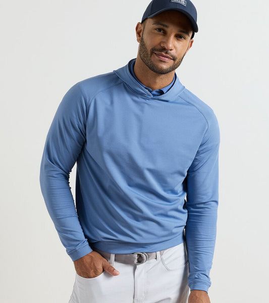 Pine Sugar Stripe Performance Hoodie in Windsor Blue by Peter Millar