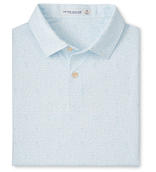 Featherweight Hoops Performance Polo in White by Peter Millar