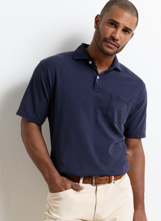 Everyday Pique Polo in Atlantic Blue by Peter Millar