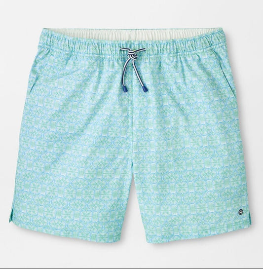 Tide Lines Swim Trunk in Rainforest by Peter Millar