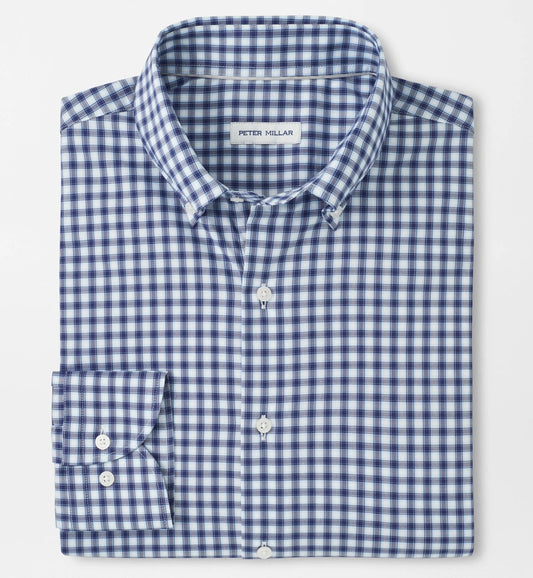 Felix Crown Lite Cotton-Stretch Sport Shirt in Navy by Peter Millar