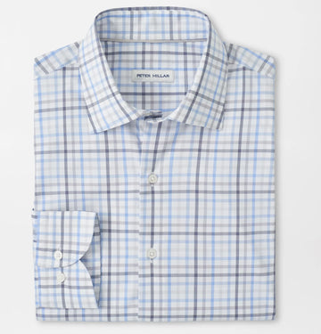 Warren Crown Lite Cotton-Stretch Sport Shirt in Cloudy Blue by Peter Millar