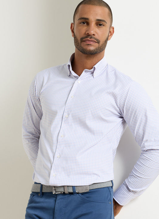 Gregory Performance Twill Sport Shirt in Cosmic Peach by Peter Millar