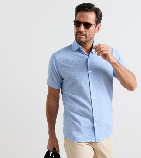 Windsail Cotton Lyocell Sport Shirt in Bluebird by Peter Millar