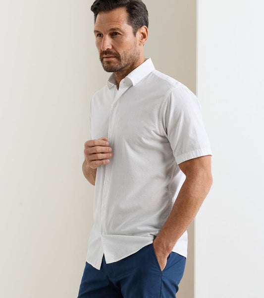 Seaward Cotton Lyocell Sport Shirt in White by Peter Millar