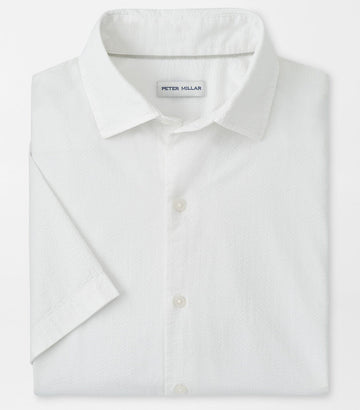 Seaward Cotton Lyocell Sport Shirt in White by Peter Millar