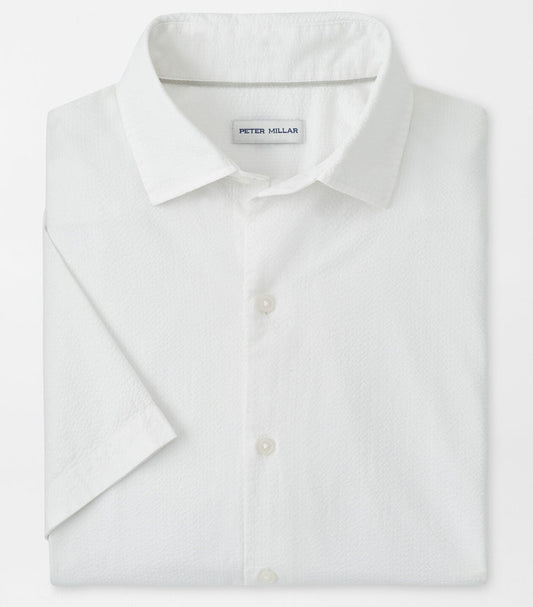 Seaward Cotton Lyocell Sport Shirt in White by Peter Millar