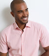 Coastal Stripe Cotton Lyocell Sport Shirt in Venetian Pink by Peter Millar