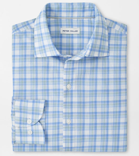 Waterrock Cotton Lyocell Sport Shirt in Stream Blue by Peter Millar