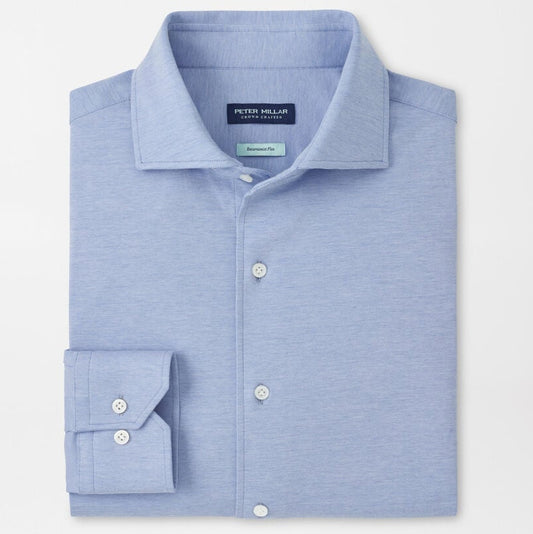 Excursionist Flex Solid Sport Shirt in Dusk Blue by Peter Millar