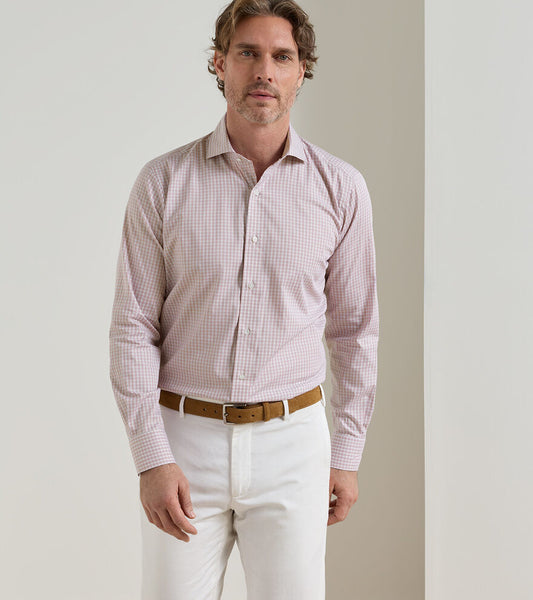 Dante Cotton Sport Shirt in Rose Quartz by Peter Millar