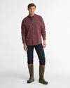 Bank Regular Long-Sleeved Shirt in Dark Bordeaux by Barbour