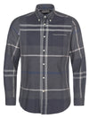 Dunoon Tailored Long-Sleeved Shirt in Graphite by Barbour