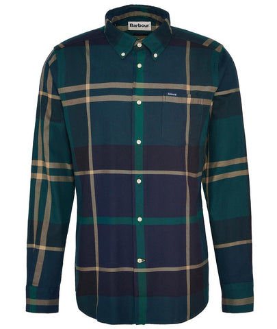 Dunoon Tailored Fit Shirt in Green Loch by Barbour