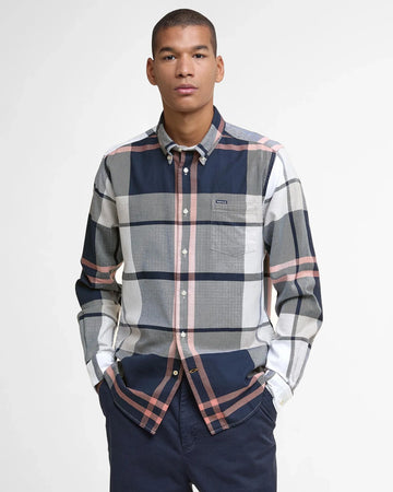 Dunoon Tailored Long-Sleeved Shirt in Riverstone Tartan by Barbour