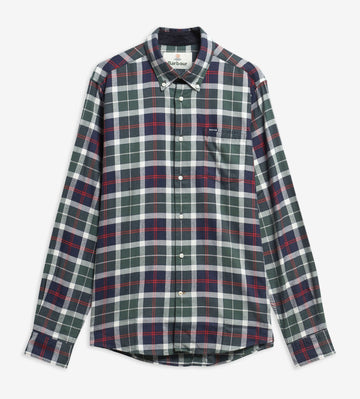 Fortrose Tailored Long-Sleeved Shirt in Evergreen Tartan by Barbour