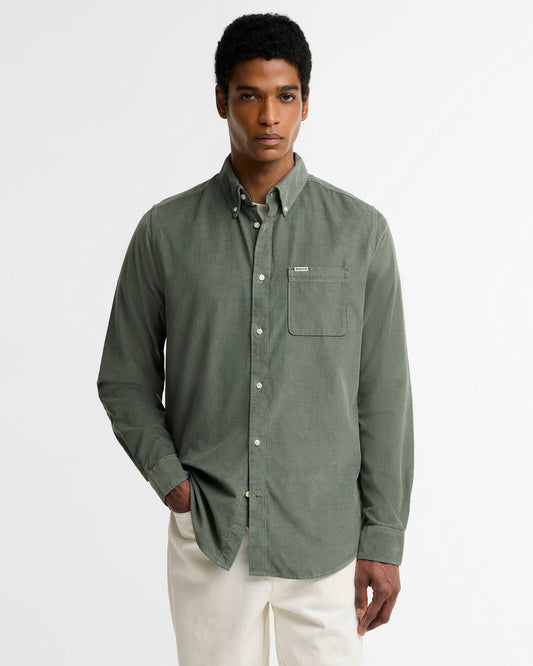 Ramsey Tailored Long-Sleeved Shirt in Agave Green by Barbour