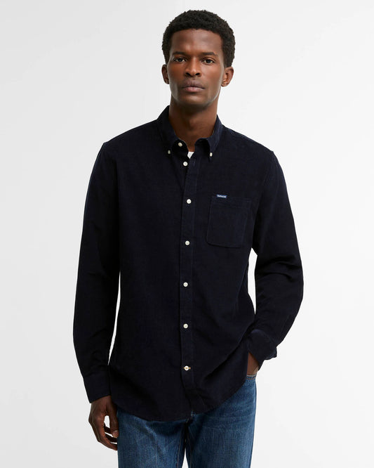 Ramsey Tailored Long-Sleeved Shirt in Navy by Barbour