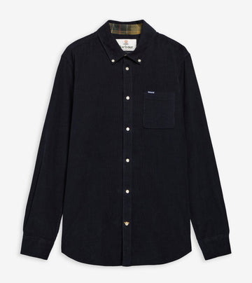 Ramsey Tailored Long-Sleeved Shirt in Navy by Barbour