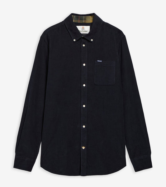 Ramsey Tailored Long-Sleeved Shirt in Navy by Barbour