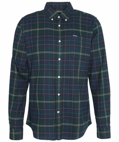 Kyeloch Tailored Shirt in Green Loch by Barbour