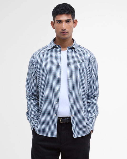Padshaw Tailored Long-Sleeved Shirt in Green by Barbour