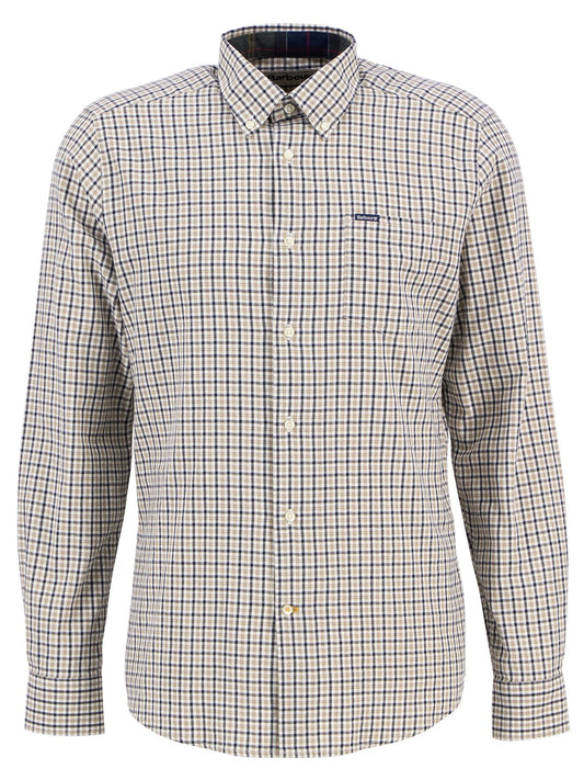 Padshaw Tailored Long-Sleeved Shirt in Washed Stone by Barbour