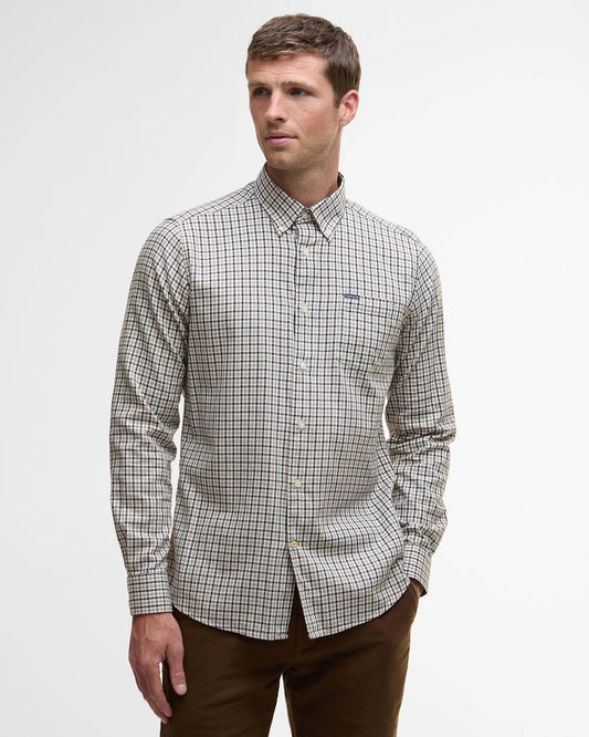 Padshaw Tailored Long-Sleeved Shirt in Washed Stone by Barbour