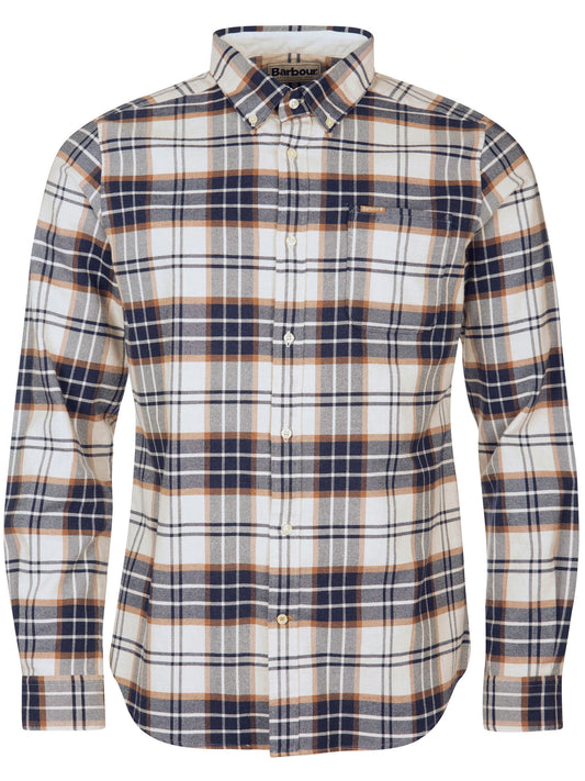 Portdown Tailored Long-Sleeved Shirt in Ecru by Barbour