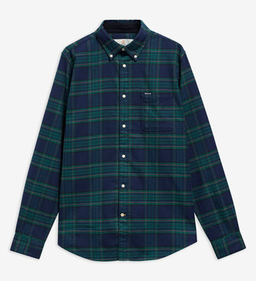 Portdown Tailored Long-Sleeved Shirt in Dark Navy by Barbour