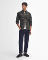 Portdown Tailored Long-Sleeved Shirt in Olive by Barbour