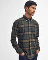 Portdown Tailored Long-Sleeved Shirt in Olive by Barbour