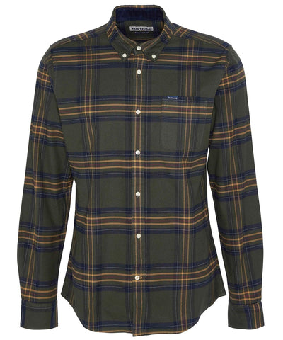 Portdown Tailored Fit Shirt in Olive by Barbour