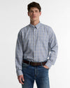 Henderson Thermo Weave Long-Sleeved Shirt in Deep Blue by Barbour