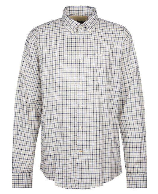 Preston Regular Long-Sleeved Shirt in Classic Navy by Barbour