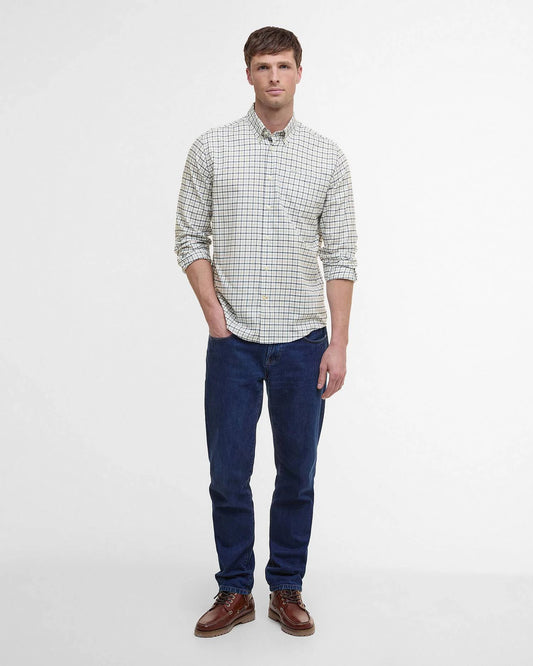 Preston Regular Long-Sleeved Shirt in Olive by Barbour