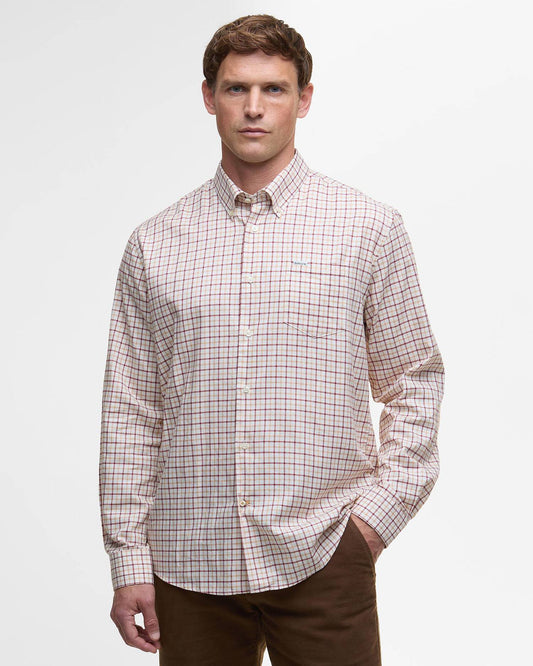 Preston Regular Long-Sleeved Shirt in Fired Brick by Barbour