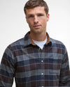 Valley Tailored Long-Sleeved Shirt in Dark Oak by Barbour