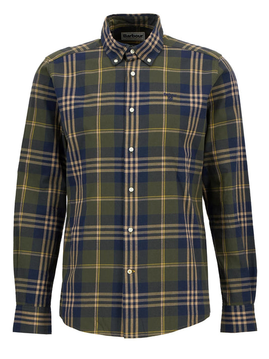 Edgar Tailored Long-Sleeved Shirt in Olive by Barbour