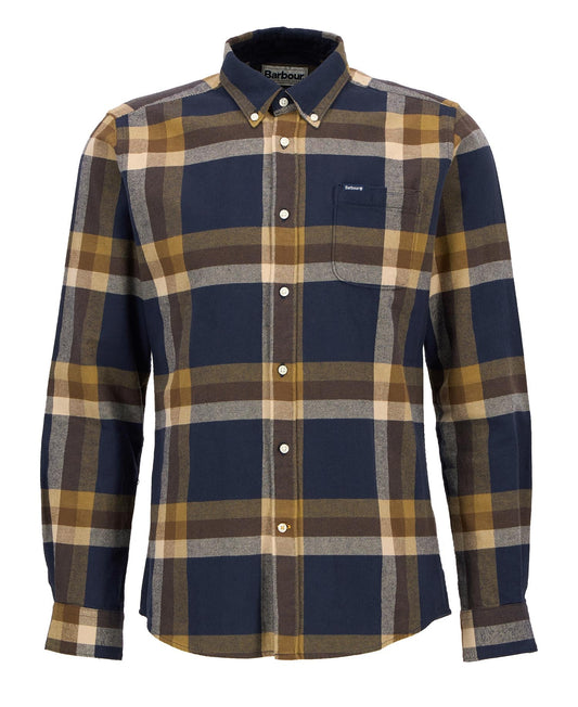 Folley Tailored Long-Sleeved Shirt in Classic Navy by Barbour