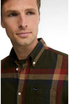 Folley Tailored Long-Sleeved Shirt in Mid Olive by Barbour