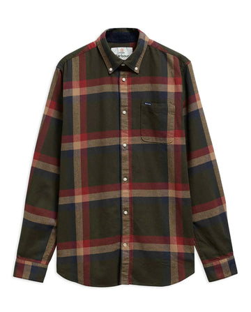 Folley Tailored Long-Sleeved Shirt in Mid Olive by Barbour