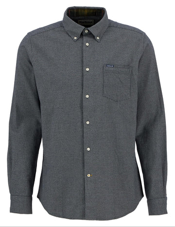 Turner Tailored Long-Sleeved Shirt in Grey Marl by Barbour
