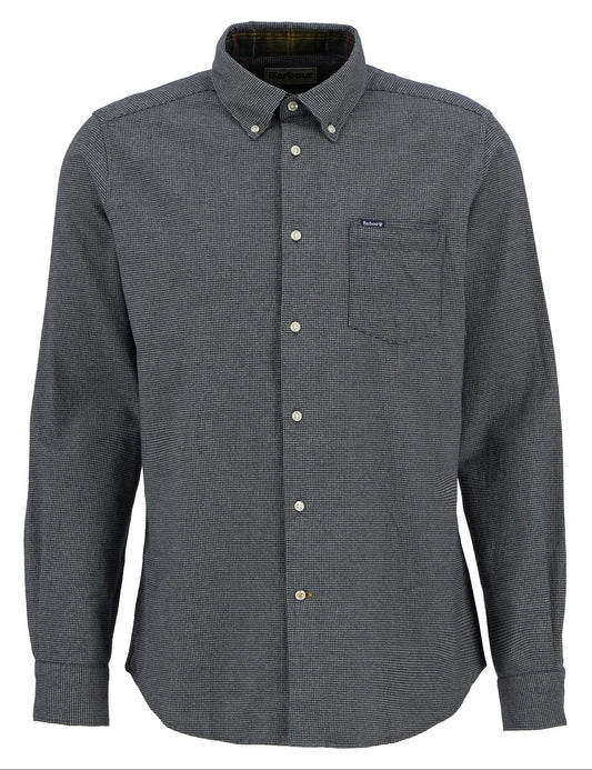 Turner Tailored Long-Sleeved Shirt in Grey Marl by Barbour