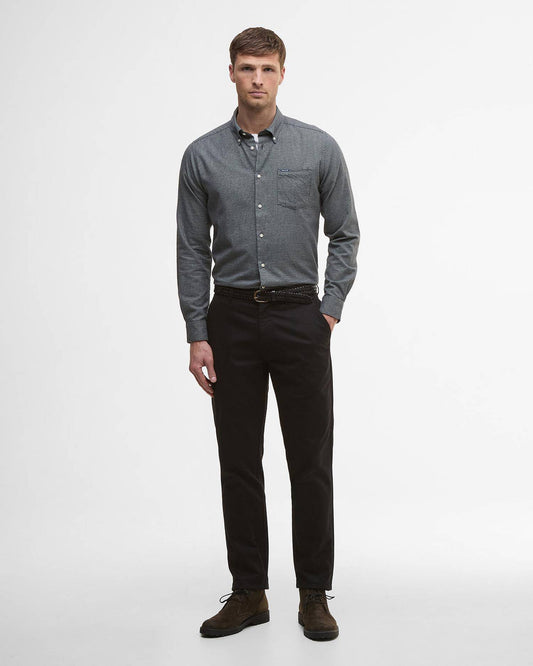 Turner Tailored Long-Sleeved Shirt in Grey Marl by Barbour