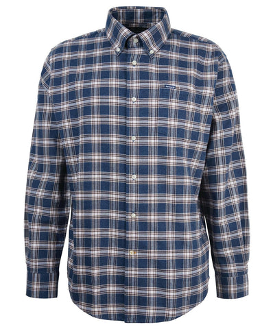 Bowburn Regular Long-Sleeved Shirt in Navy Marl by Barbour