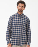 Bowburn Regular Long-Sleeved Shirt in Navy Marl by Barbour