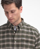 Bowburn Regular Long-Sleeved Shirt in Olive Marl by Barbour