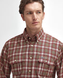 Penrice Regular Long-Sleeved Shirt in Merlot Marl by Barbour